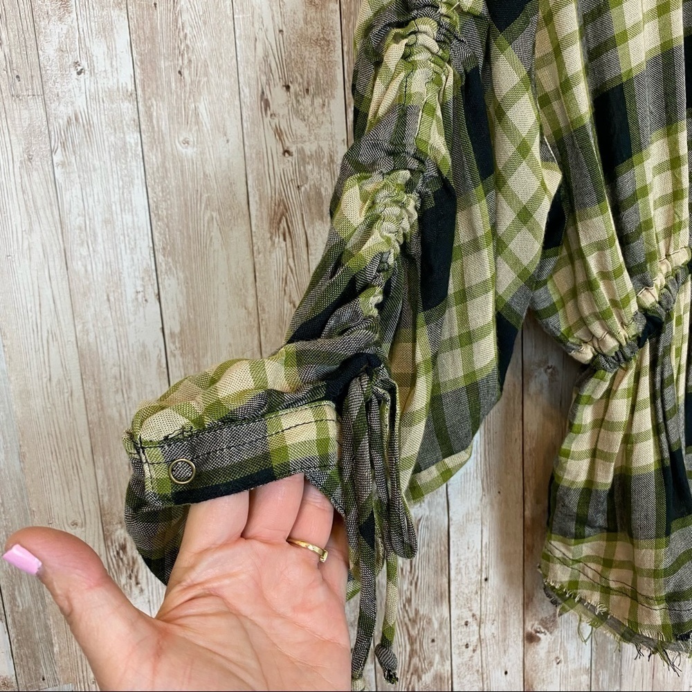 Free‎ People Pacific Plaid Wool Blend Shirt Size Small Women - Picture 6 of 16